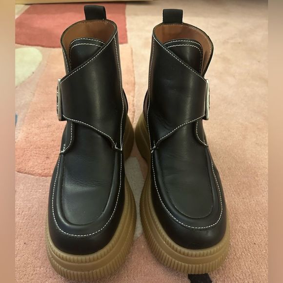 Ganni Black Buckle Boots - Picture 4 of 5